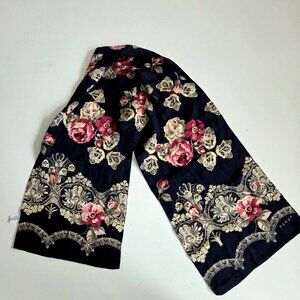 Echo 100% Silk Scarf Black Floral